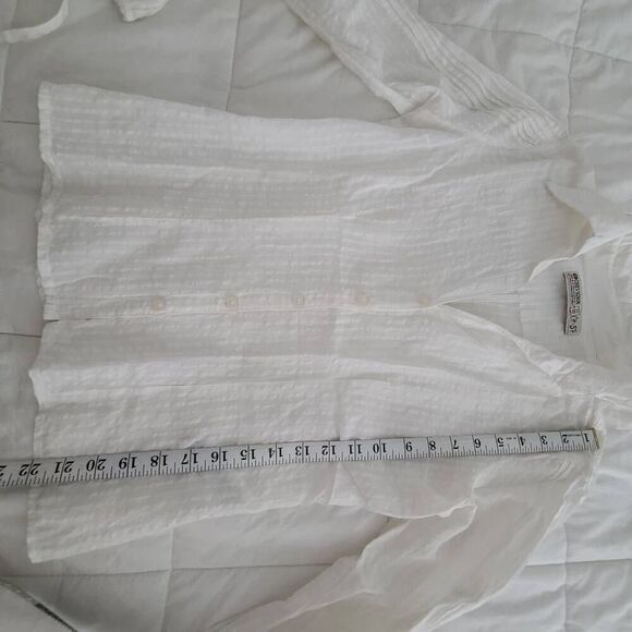 Chevignon Women's White Collared Long Sleeve Button Front Shirt Size Small - Picture 12 of 15